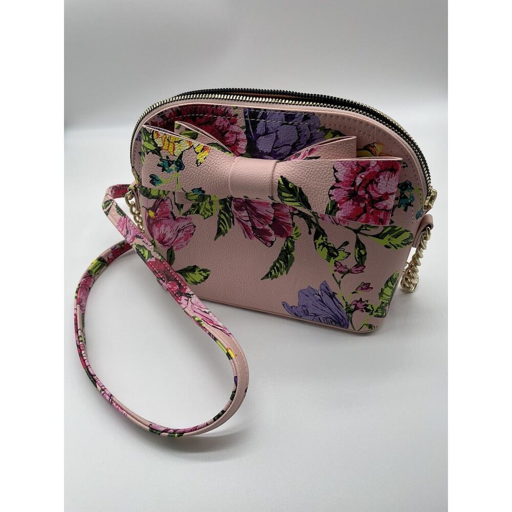 BETSEY JOHNSON Floral Pattern With Bow Shoulder Bag /Cross Body. NWT!